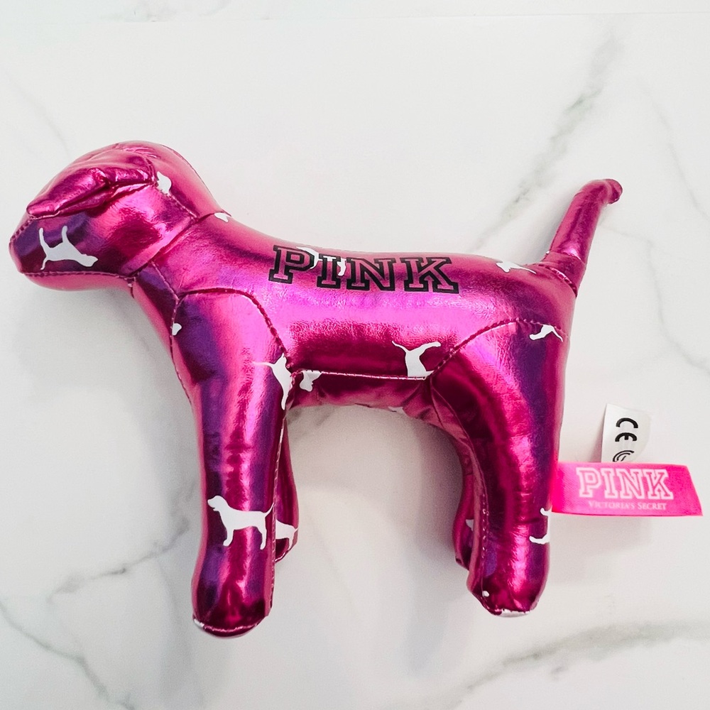 NWOT PINK Victoria’s Secret Novelty Metallic Stuffed Dog